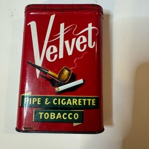 Vintage Velvet Red Tobacco Tin